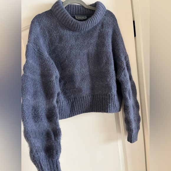 Everlane The Puff Sweater Blue Alpaca Merino Wool Pima Cotton Blend M - Picture 3 of 7